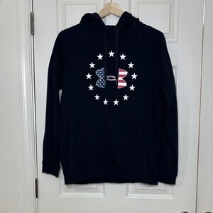 Under Armour Women’s Black Hoodie with Star Design Size Large Loose fit